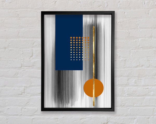 Lines Abstract With Blue Framed Print