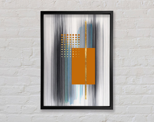 Lines Abstract With Orange Framed Print