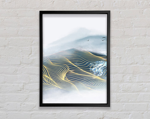 Lines Of Gold Mountin Framed Print