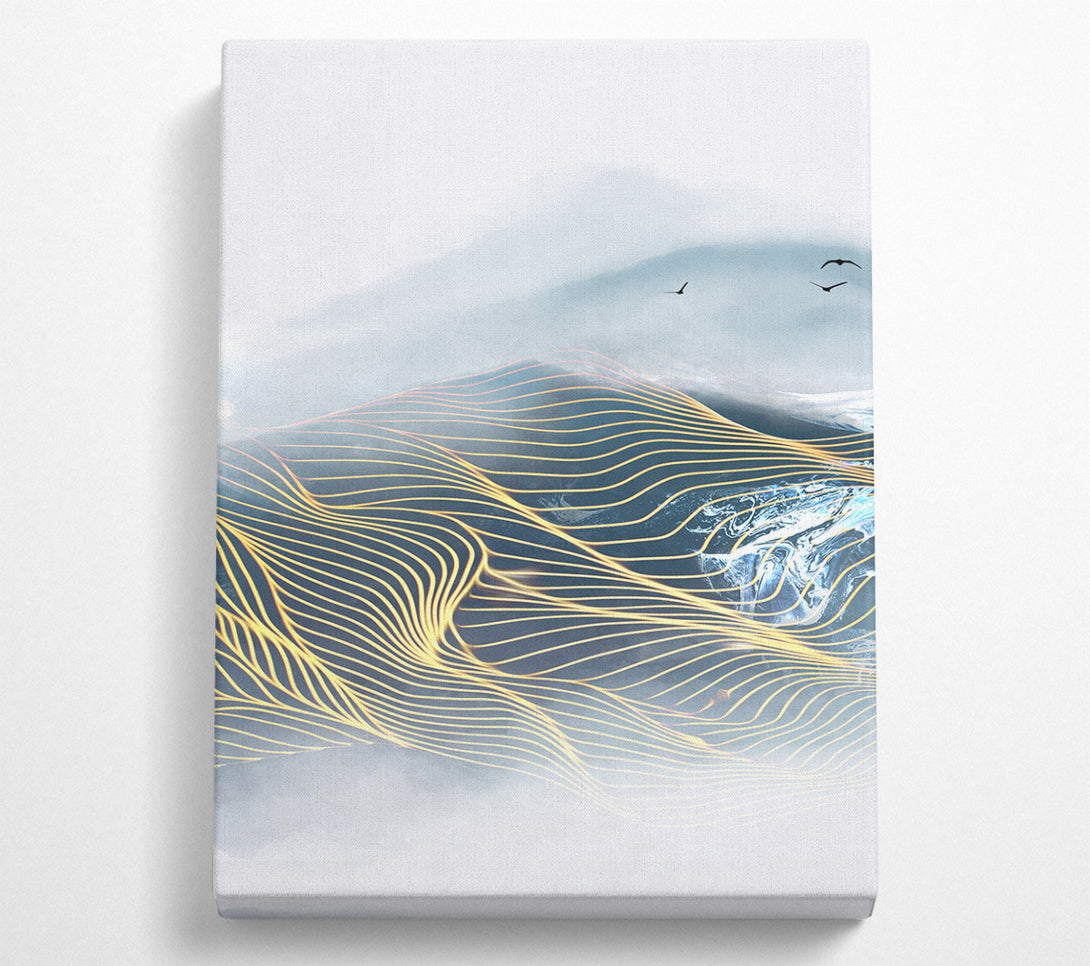  A Canvas Print of Lines Of Gold Mountin Canvas Art