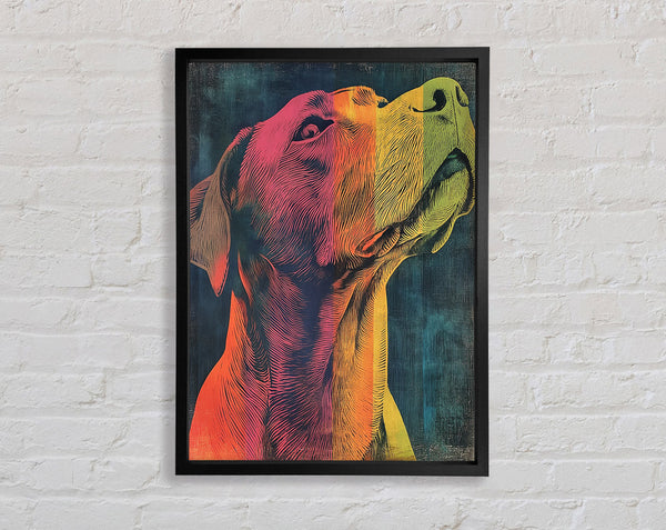 Lino Cut Line Dog Framed Print