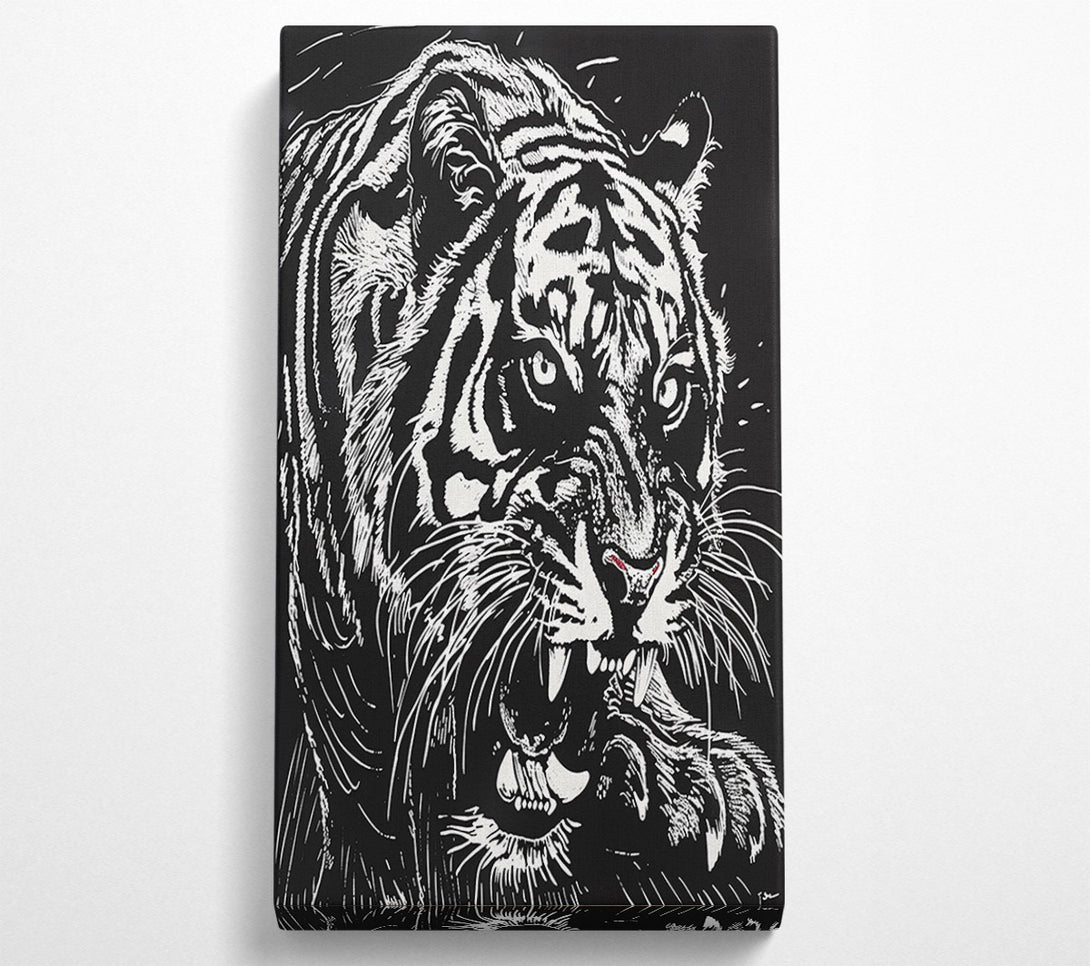  A Canvas Print of Lino Tiger Print Canvas Wall Art