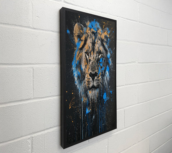 Lion Distressed Graffiti Blue