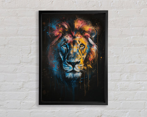 Lion Explosion Framed Print