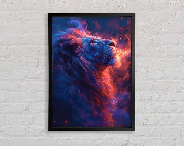Lion Looking To The Stars Framed Print