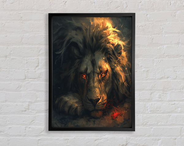 Lion Napping Framed Print