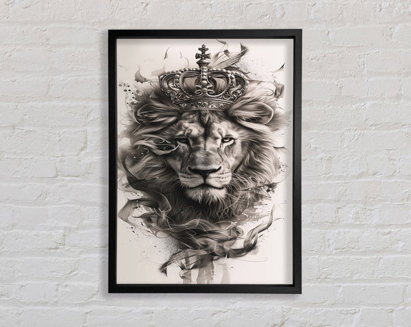 Lion With A Crown Framed Print