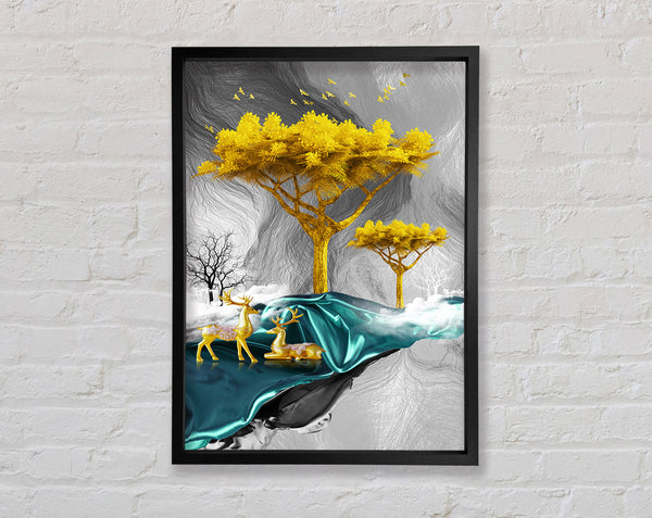 Liquid Deer Framed Print