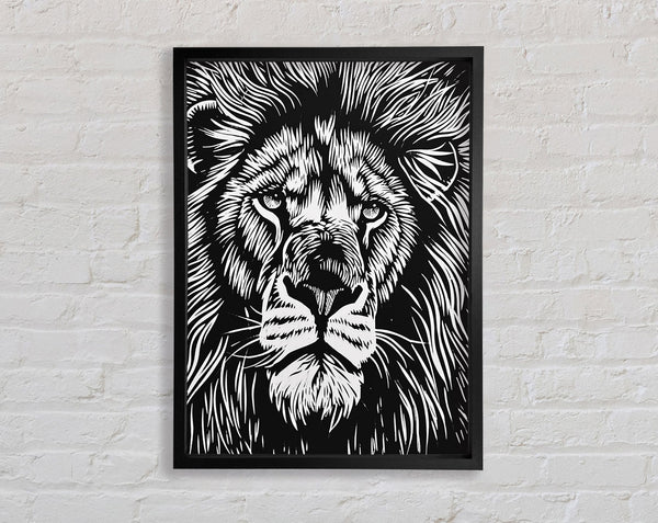 Lithograph Chunky Lion Framed Print