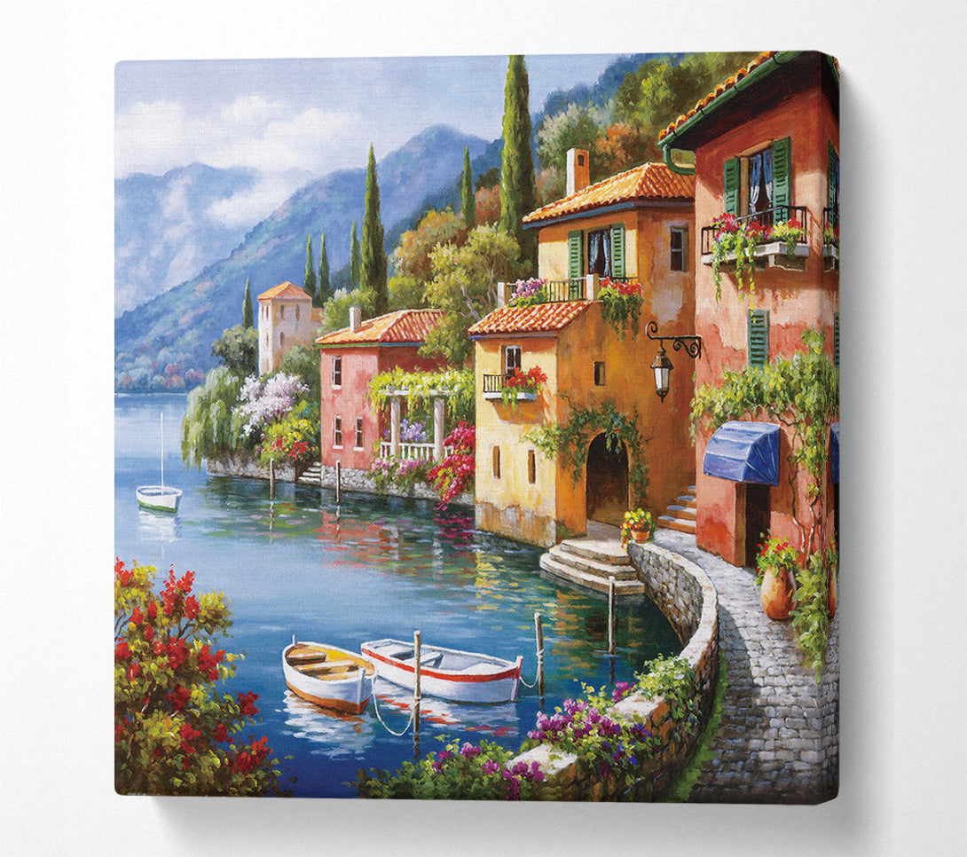  A Canvas Print of Little Coastal Village Canvas Wall Art