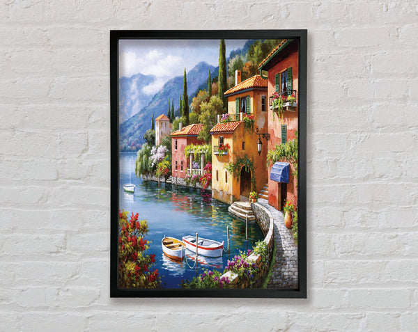 Little Coastal Village Framed Print