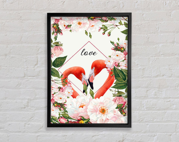 Love Flamingo Framed Print