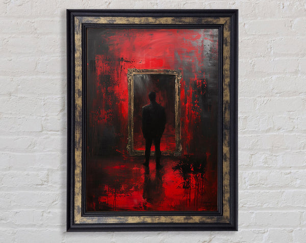 Man In Front Of Mirror Framed Print