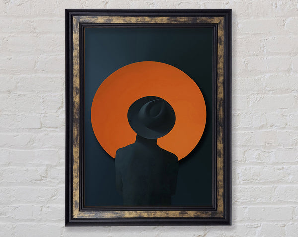 Man In Suit  Orange Circle Framed Print