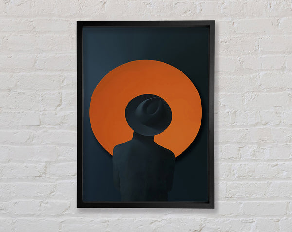 Man In Suit  Orange Circle Framed Print
