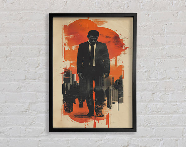 Man In The Red City Framed Print