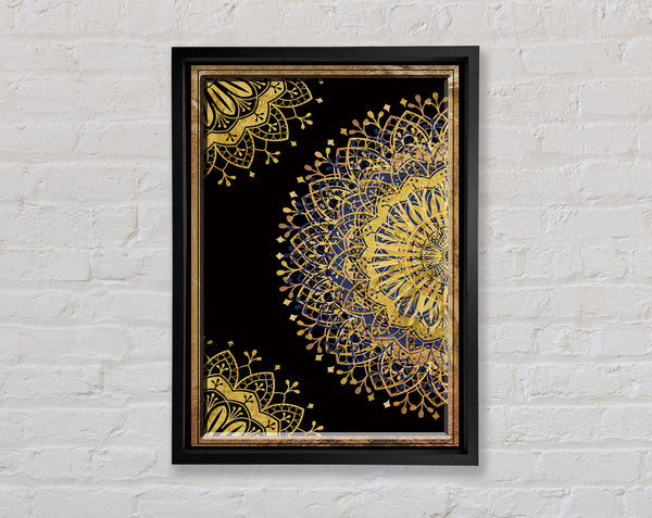 Mandala Pattern Gold Framed Print