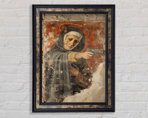 Mary And A Gun Framed Print