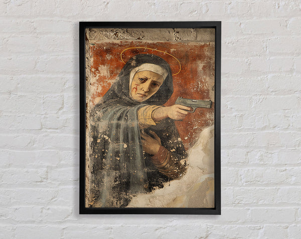 Mary And A Gun Framed Print