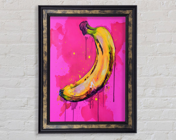 Messy Water Colour Banana Framed Print