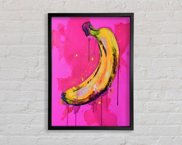 Messy Water Colour Banana Framed Print