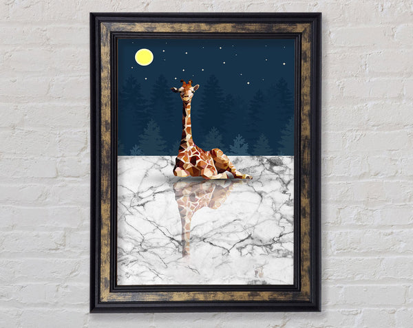 Midnight Giraffe Framed Print