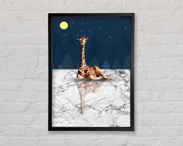Midnight Giraffe Framed Print