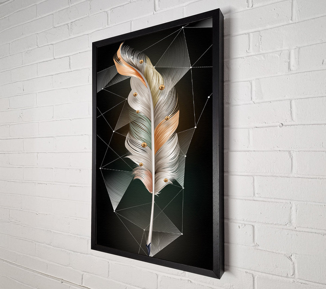  A Canvas Print of Minimalistic Feathe Cube Canvas Art