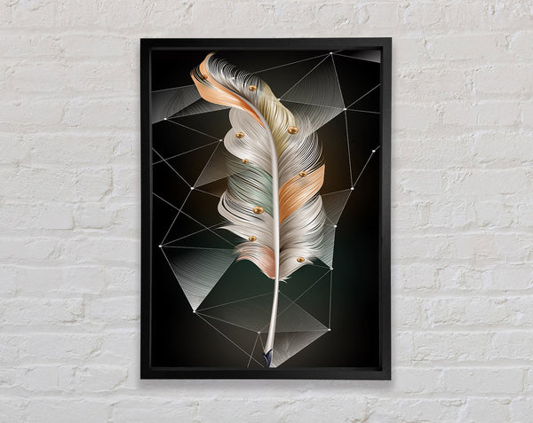 Minimalistic Feathe Cube Framed Print