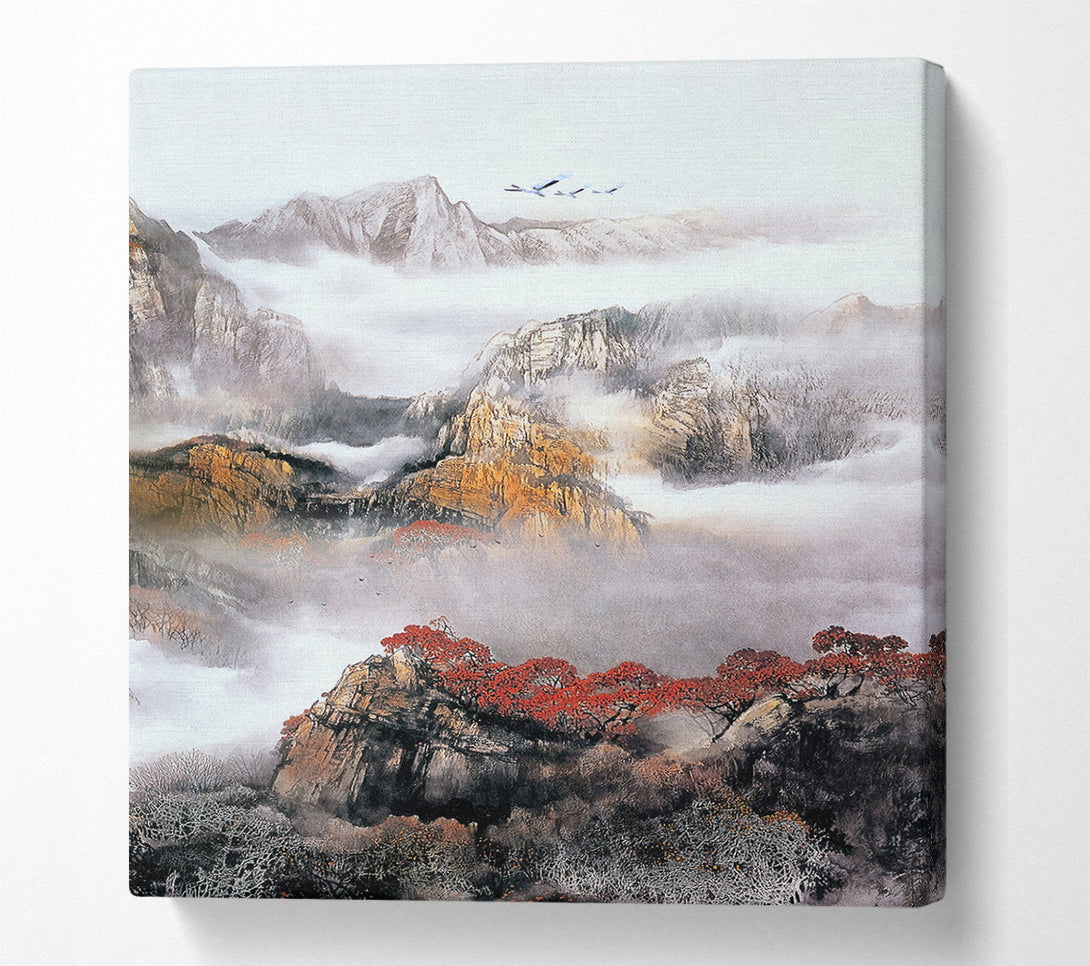  A Canvas Print of Misty Mountains Canvas Print