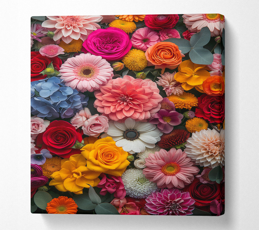  A Canvas Print of Mix Of Florists Flowers Canvas Art