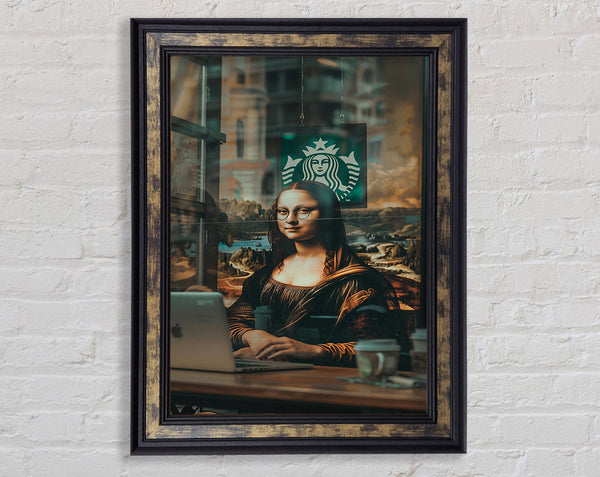 Mona Lisa Coffee Framed Print