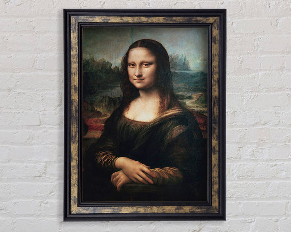 Mona Lisa Cracked Framed Print