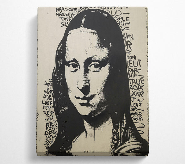  A Canvas Print of Mona Lisa Graffiti Writing Canvas Wall Art