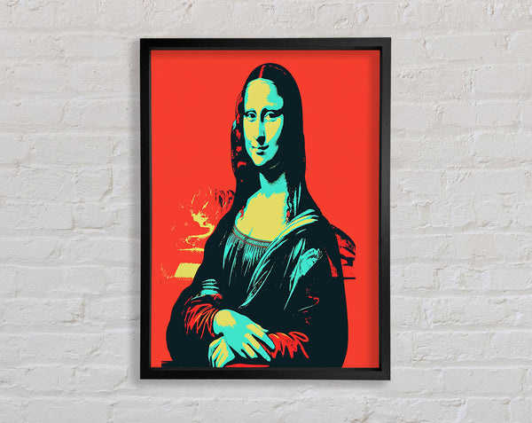 Mona Lisa On Red Framed Print
