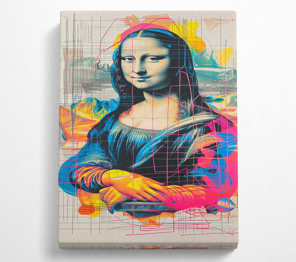  A Canvas Print of Mona Lisa Pop Art Lines Canvas Wall Art