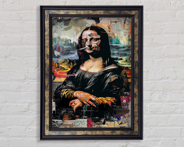Mona Lisa Smoking Framed Print