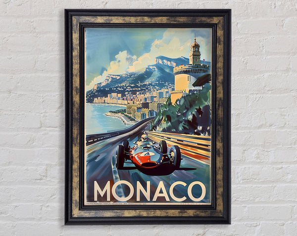 Monaco Vintage F1 Framed Print