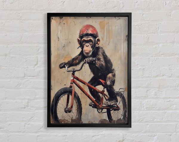Monkey On A Bike Framed Print