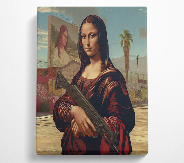  A Canvas Print of Mono Lisa Gun Canvas Wall Art