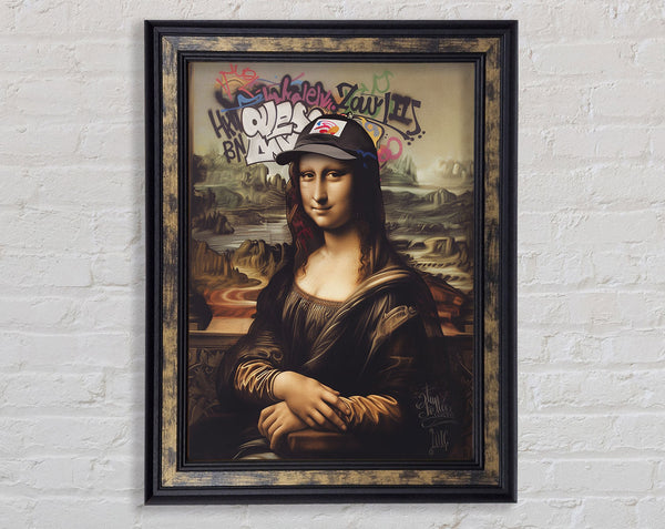 Mono Lisa Street Framed Print