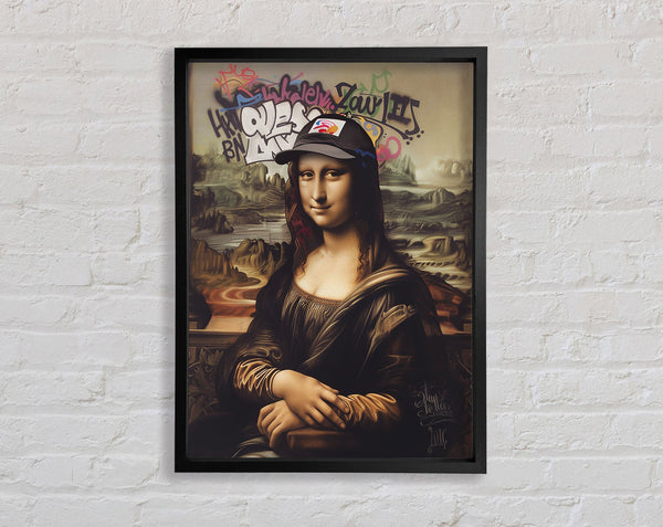Mono Lisa Street Framed Print