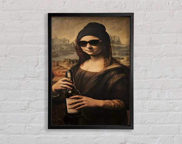 Mono Lisa Wine Framed Print