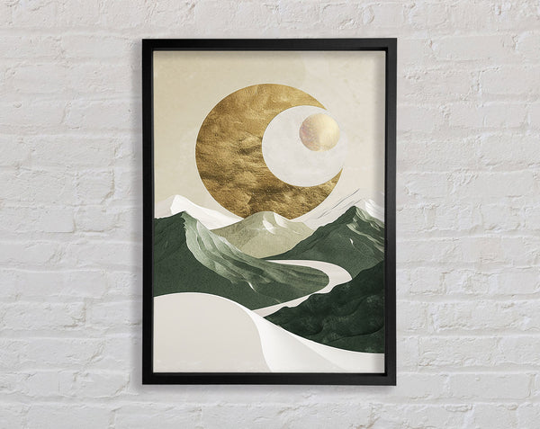 Moon Cresent Mountains Framed Print