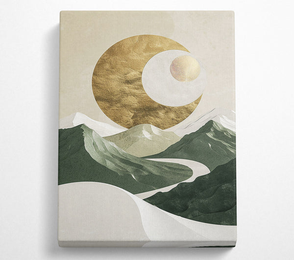  A Canvas Print of Moon Cresent Mountains Canvas Print