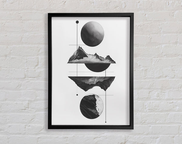 Moon Over The Mountain Mirror Framed Print
