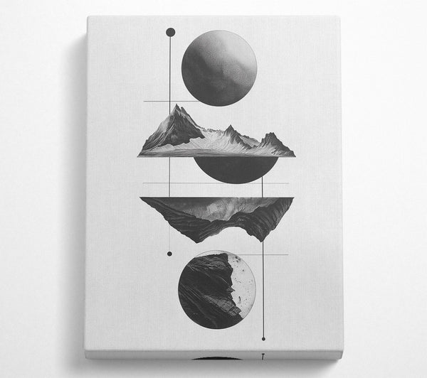  A Canvas Print of Moon Over The Mountain Mirror Canvas Art