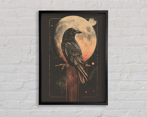 Moon Raven Framed Print