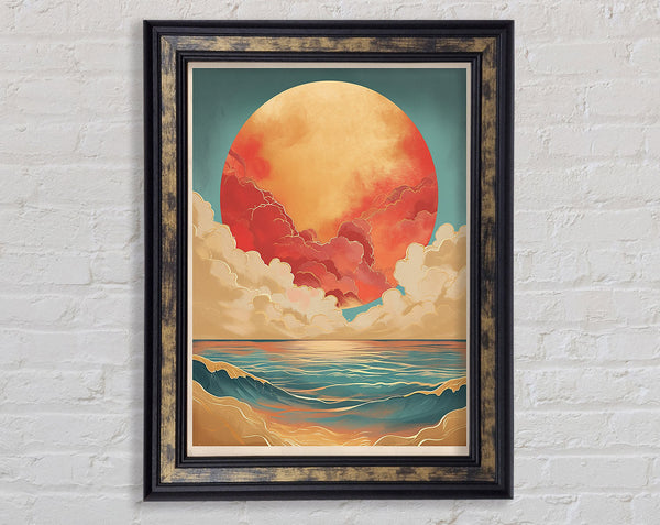 Moon Wave Framed Print