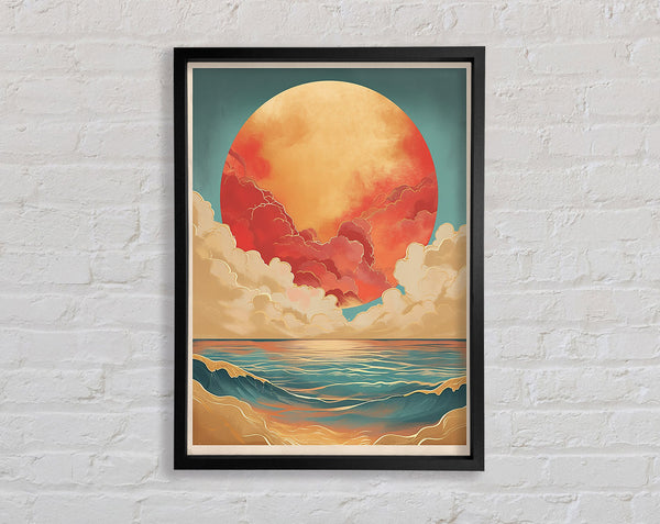 Moon Wave Framed Print